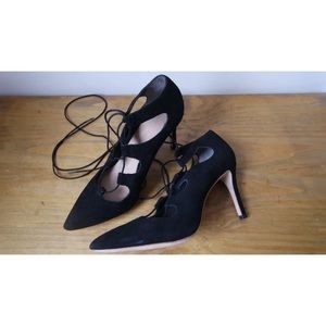 Loeffler Randall Delfine Suede Lace Up Heels